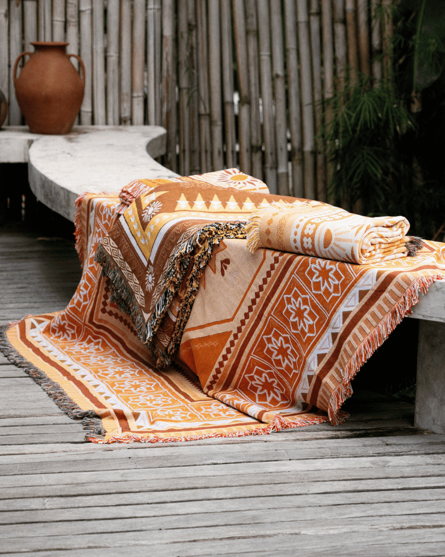 Fern Orange blanket