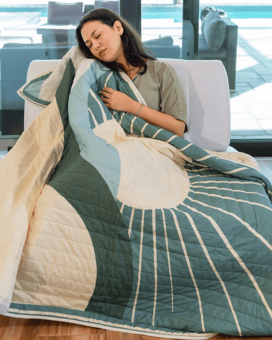 Solara Versatile Quilted Blanket - Sage Horizon
