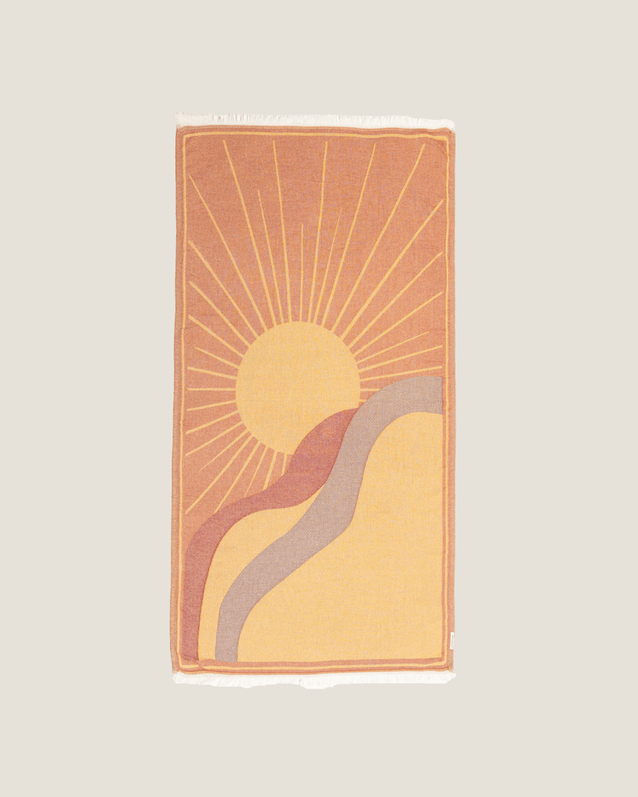 Organic Cotton Turkish Jacquard Towel - Terracotta Sun