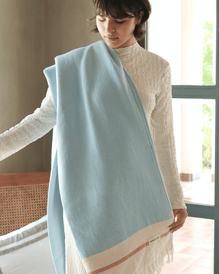 Airweave Herringbone Throw Coastal Blue