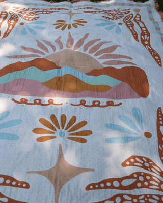 Aeraloom Jacquard Cotton Bamboo Throw Desert Horizon