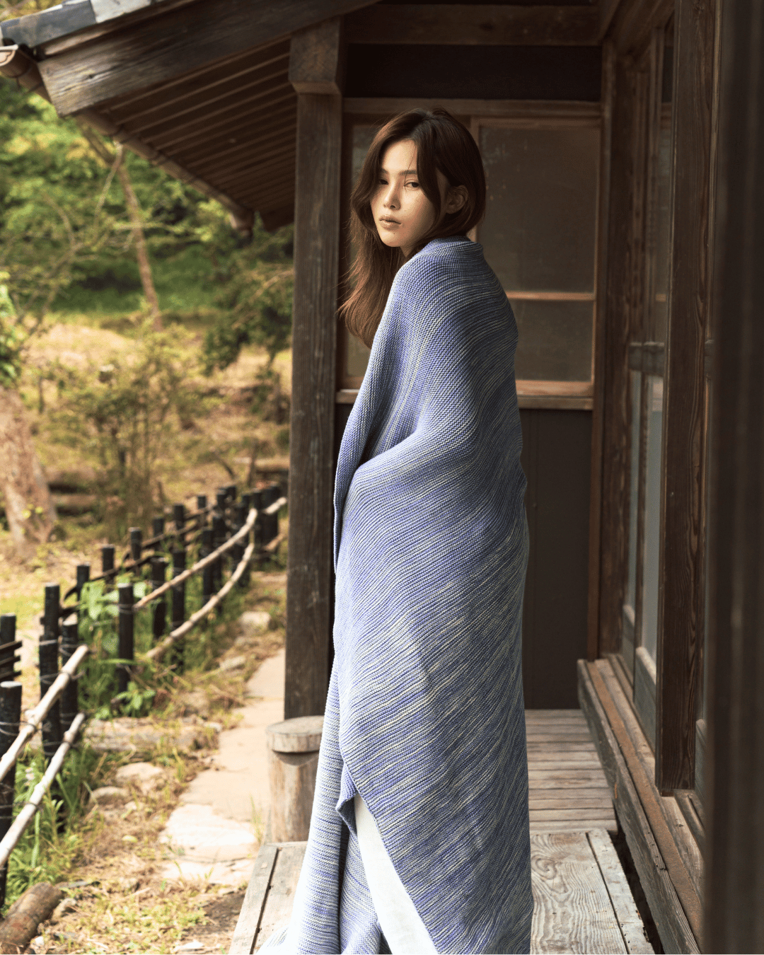 Ombreknit 100% Organic Cotton Knitted Blanket - Tide