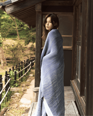 Ombreknit 100% Organic Cotton Knitted Blanket - Tide