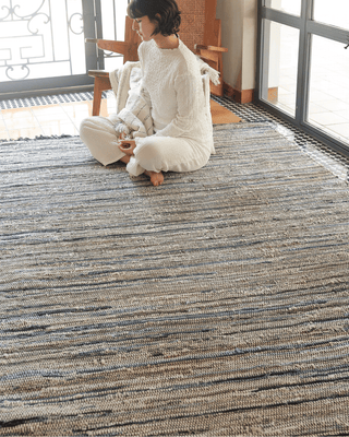 Manteno Indigo Heritage Rug — Handwoven Recycled Denim