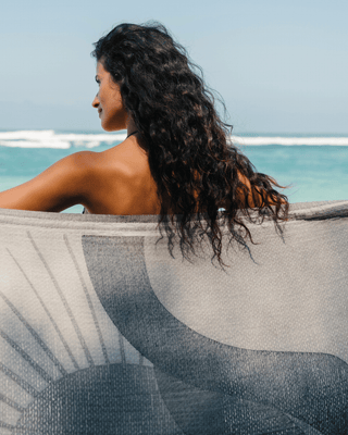 Organic Cotton Turkish Jacquard Towel - Stone Horizon