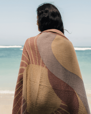 Organic Cotton Turkish Jacquard Towel - Terracotta Sun