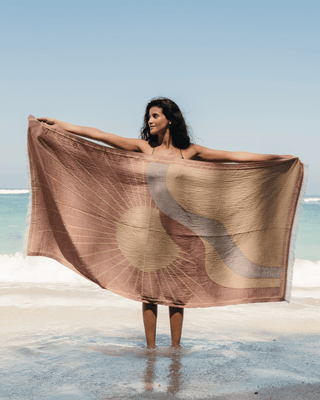 Organic Cotton Turkish Jacquard Towel - Terracotta Sun
