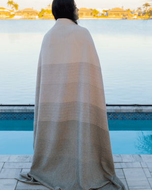 Organic Cotton Turkish Waffle Oversize Throw - Stone Dusk