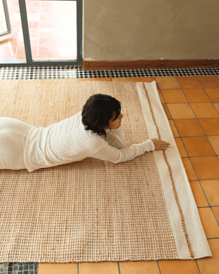 Shonto Grounded Rug — Handwoven Jute, Wool & Cotton Blend