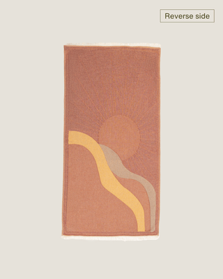 Organic Cotton Turkish Jacquard Towel - Terracotta Sun