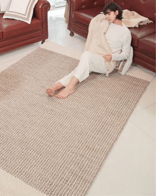 Amory Textured Wool Rug — Handwoven in India