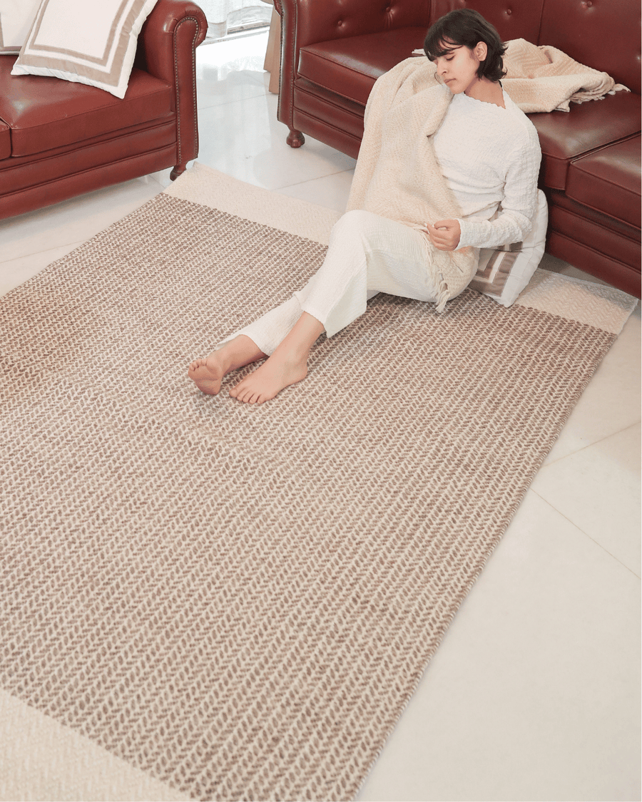 Amory Textured Wool Rug — Handwoven in India