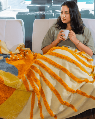 Solara Tufted Throw - Daybreak Horizon