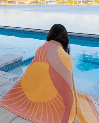 Organic Cotton Turkish Jacquard Towel - Terracotta Sun
