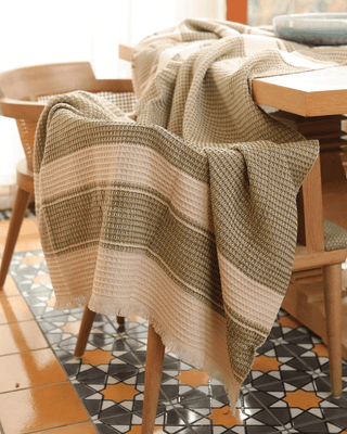 Mesa Waffle Throw Olive Grove