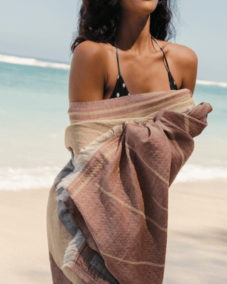 Organic Cotton Turkish Jacquard Towel - Terracotta Sun