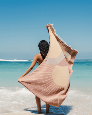 Organic Cotton Turkish Jacquard Towel - Terracotta Sun