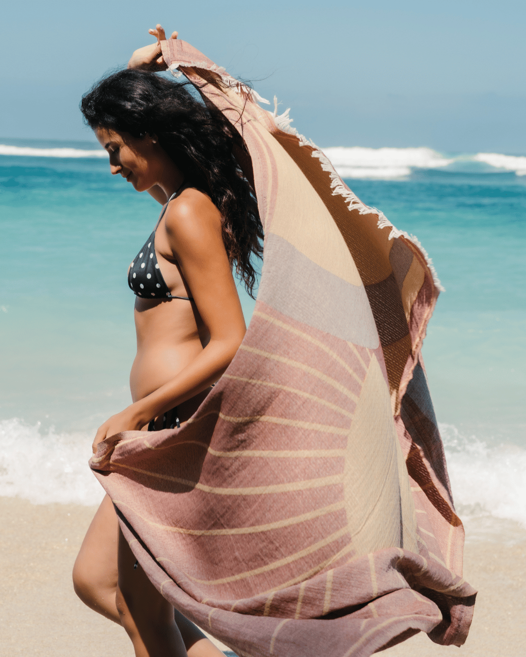 Organic Cotton Turkish Jacquard Towel - Terracotta Sun