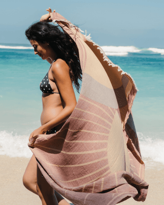 Organic Cotton Turkish Jacquard Towel - Terracotta Sun