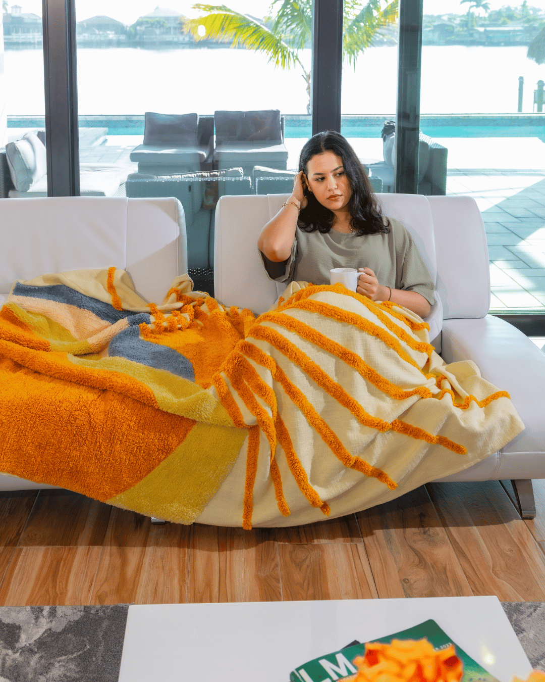Solara Tufted Throw - Daybreak Horizon
