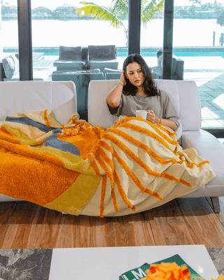 Solara Tufted Throw - Daybreak Horizon