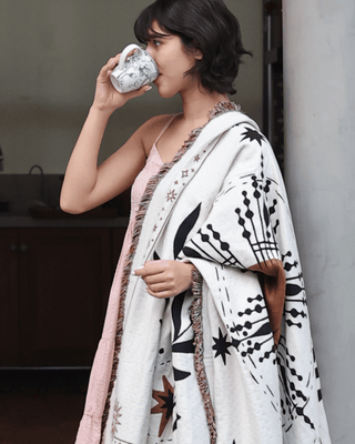 Aeraloom Jacquard Cotton Bamboo Throw Solar Ritual