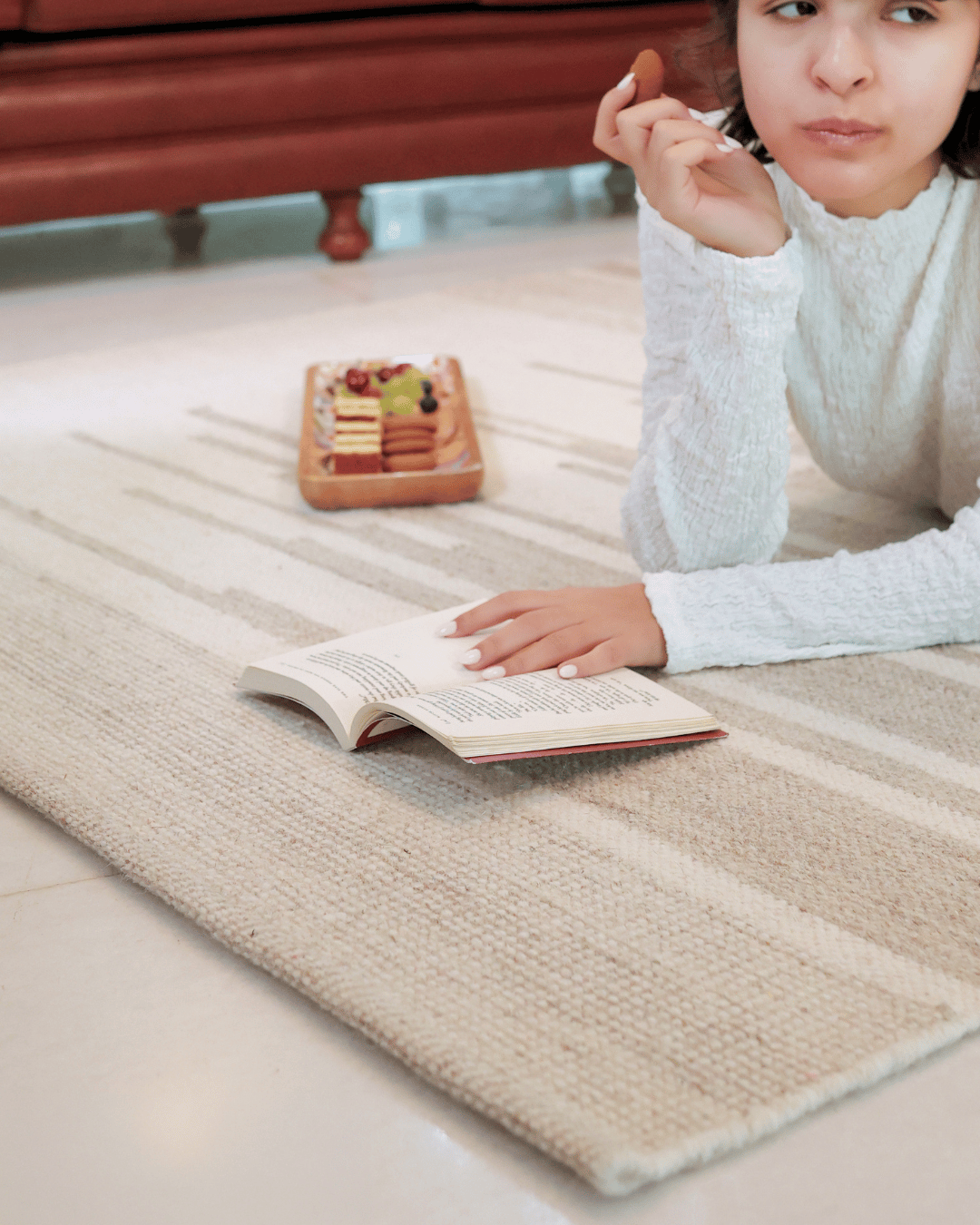 Lynch Linear Wool Rug — Handwoven in India