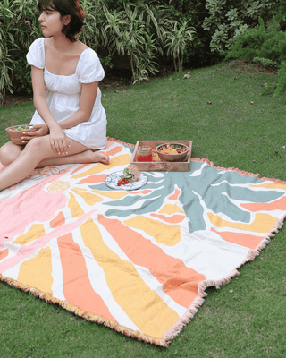 Aeraloom Jacquard Cotton Bamboo Throw Coral Coast