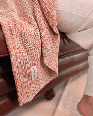 Ombreknit 100% Organic Cotton Knitted Blanket - Clay