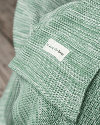 Ombreknit 100% Organic Cotton Knitted Blanket - Seagrass