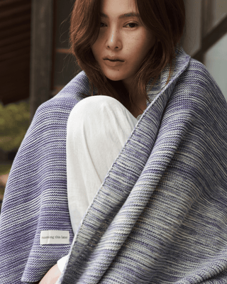 Ombreknit 100% Organic Cotton Knitted Blanket - Tide