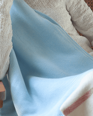 Airweave Herringbone Throw Coastal Blue