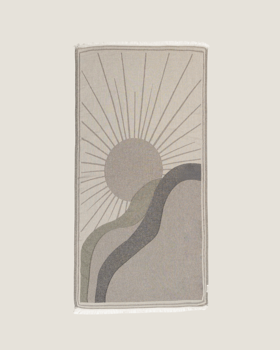 Organic Cotton Turkish Jacquard Towel - Stone Horizon