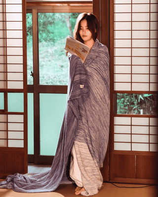 Ombreknit 100% Organic Cotton Knitted Blanket - Tide
