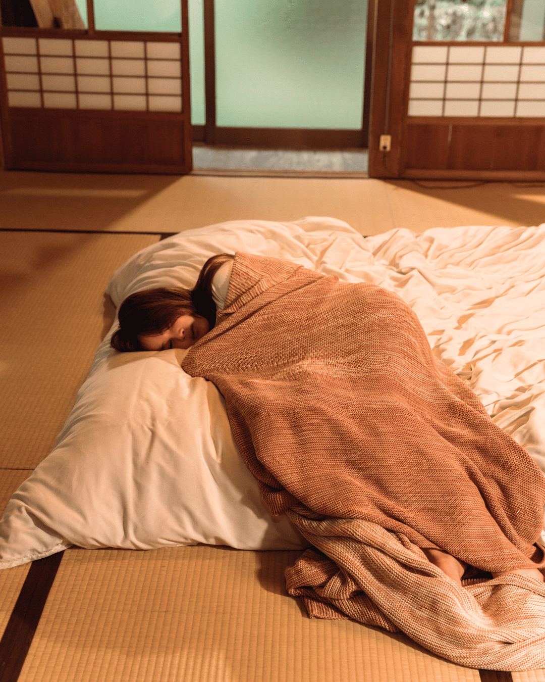 Ombreknit 100% Organic Cotton Knitted Blanket - Sandalwood