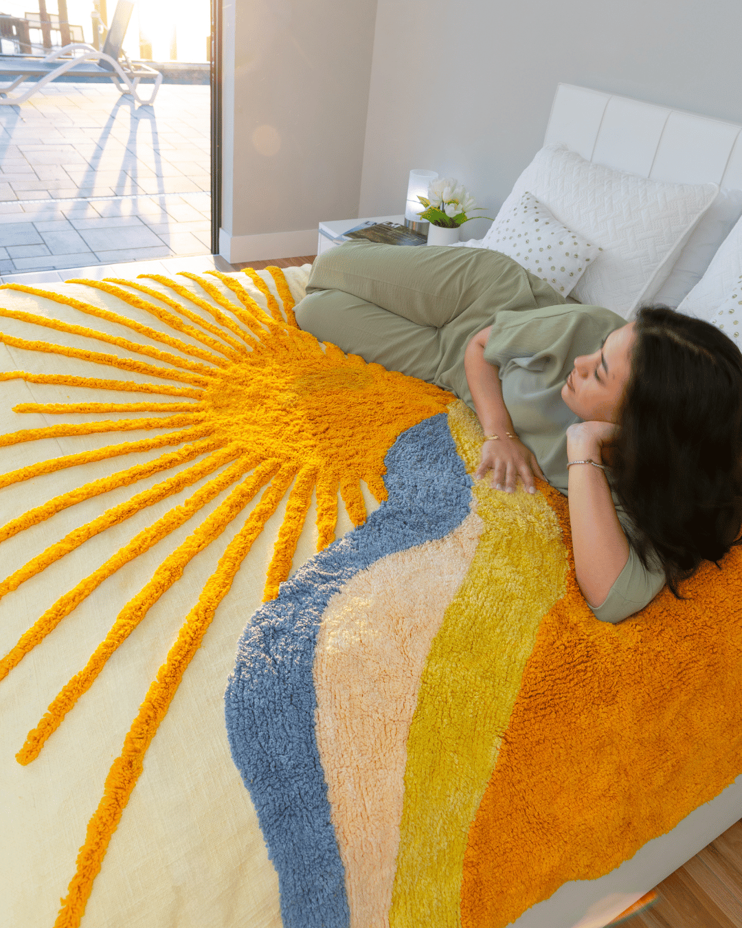 Solara Tufted Throw - Daybreak Horizon
