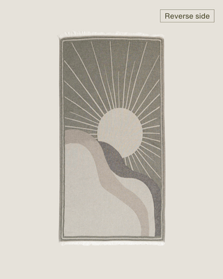 Organic Cotton Turkish Jacquard Towel - Stone Horizon