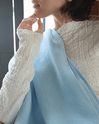 Airweave Herringbone Throw Coastal Blue