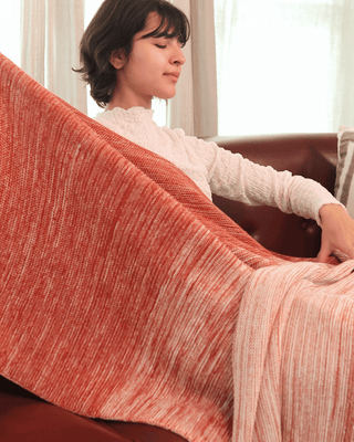Ombreknit 100% Organic Cotton Knitted Blanket - Clay
