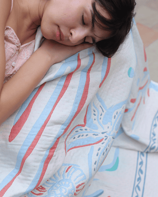 Aeraloom Jacquard Cotton Bamboo Throw Tide Play