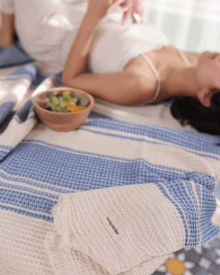 Mesa Waffle Throw Indigo Coast