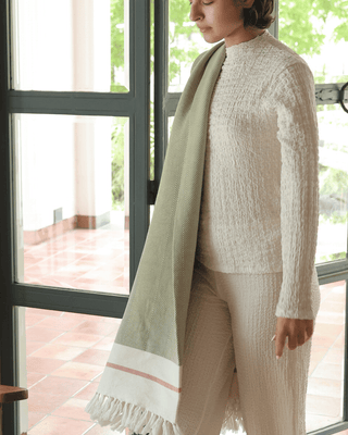 Airweave Herringbone Throw Sage Meadow