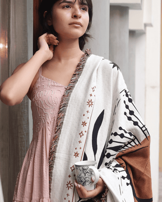 Aeraloom Jacquard Cotton Bamboo Throw Solar Ritual