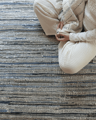 Manteno Indigo Heritage Rug — Handwoven Recycled Denim