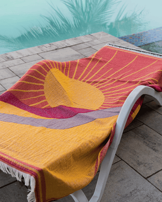 Organic Cotton Turkish Jacquard Towel - Terracotta Sun