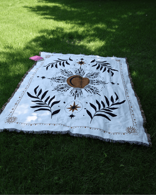 Aeraloom Jacquard Cotton Bamboo Throw Solar Ritual
