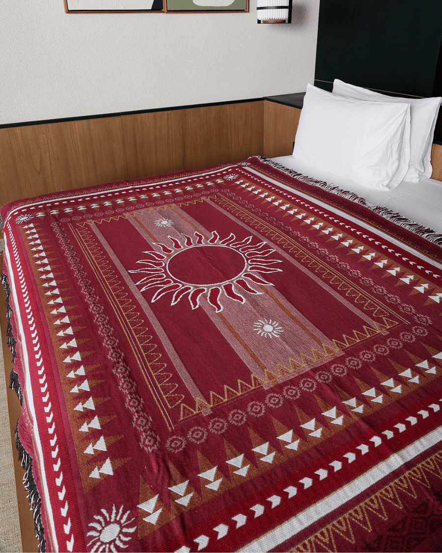 Sunset Burgundy Blanket