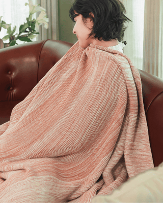 Ombreknit 100% Organic Cotton Knitted Blanket - Sandalwood