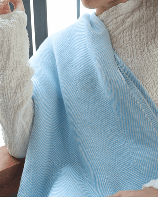 Airweave Herringbone Throw Coastal Blue