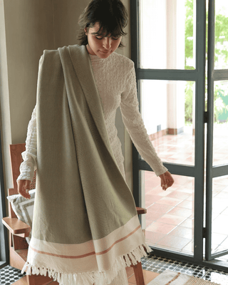 Airweave Herringbone Throw Sage Meadow